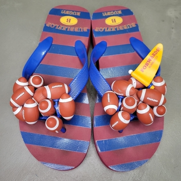 BUBBLE FLOPS 🏈 FOOTBALL🏈Size 6 [GREAT CONDITION] platform flipflos - Picture 3 of 17